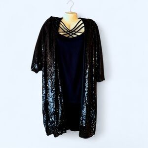 HAYDEN Los Angeles Elegant Black Sequin Cardigan